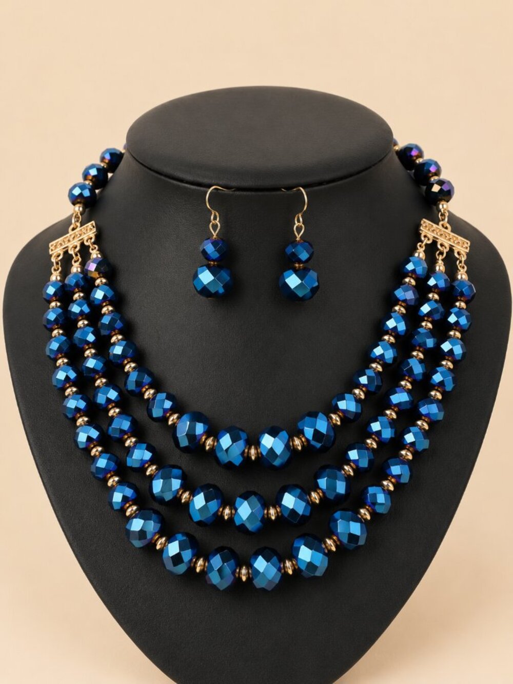3-Piece Multi-Layer Statement Necklace & Earrings Set  Multiple Colours